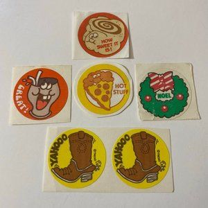 Vintage Trend Stickers Scratch N Sniff Yahooo Boot Great! Pizza Noel